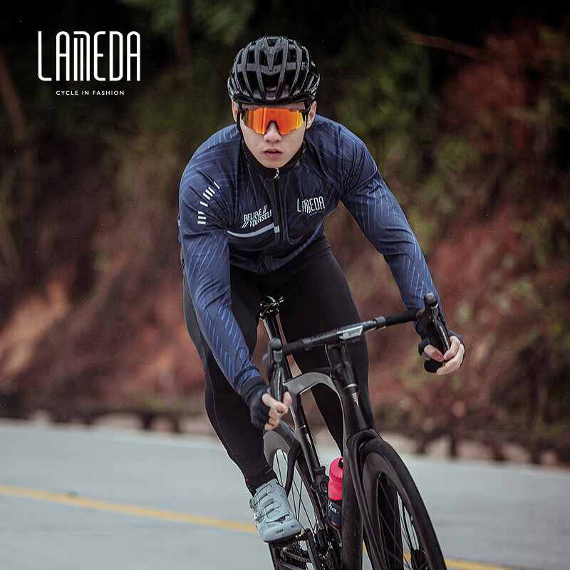 兰帕达秋冬款抓绒防风抓绒长袖男公路车单车服自行车骑行保暖长袖 月野 3XL