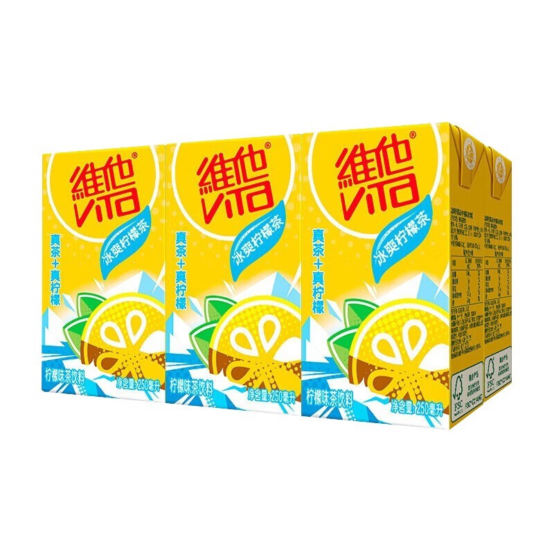 维他奶（vitasoy） 维他奶维他茶维他茶经典柠檬茶饮料250ml柠檬味红茶饮料 维他冰爽柠檬茶口味 250ml*6盒