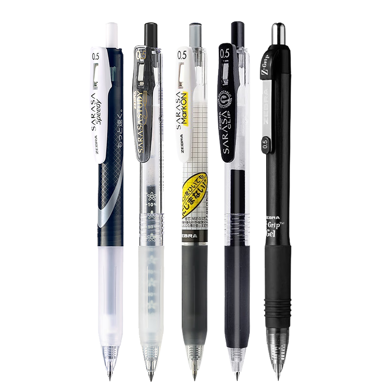 �����ƣ�ZEBRA���������Ա�0.5mmѧ�����Ժ�ɫ�ٸ�ˢ���ľ�����ǩ�ֱ�JJ15��װ 5֧��ѧ���Ƽ���װ��