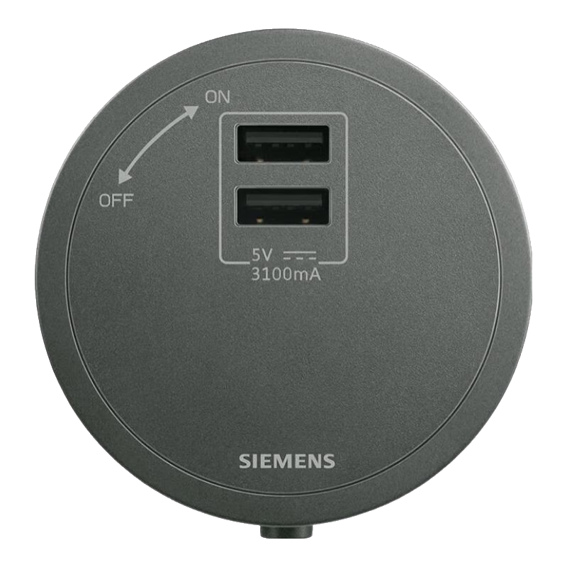 西门子（SIEMENS）轨道插座 8000W挂式轨道插座电力多功能导轨插座插线板厨房导台 S8系列五孔插座模块白色