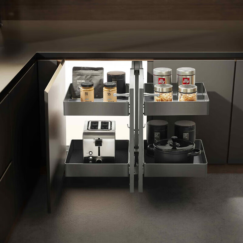 悍高(higold)希勒全开小怪物拉篮橱柜开门式双层置物厨房收纳阻尼缓冲