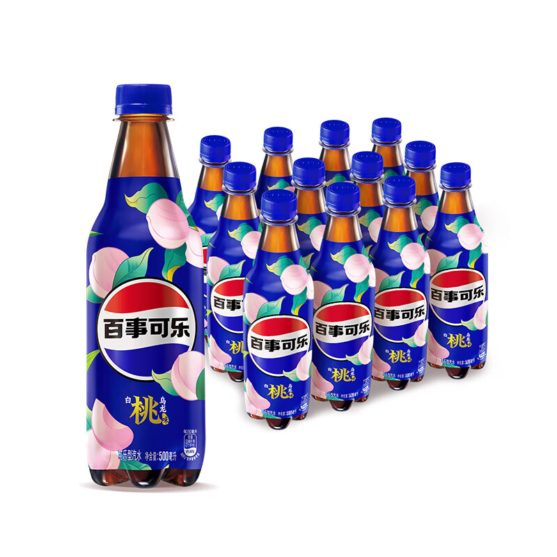 百事可乐 Pepsi 太汽系列 白桃乌龙味 12瓶装，限时优惠45.9元