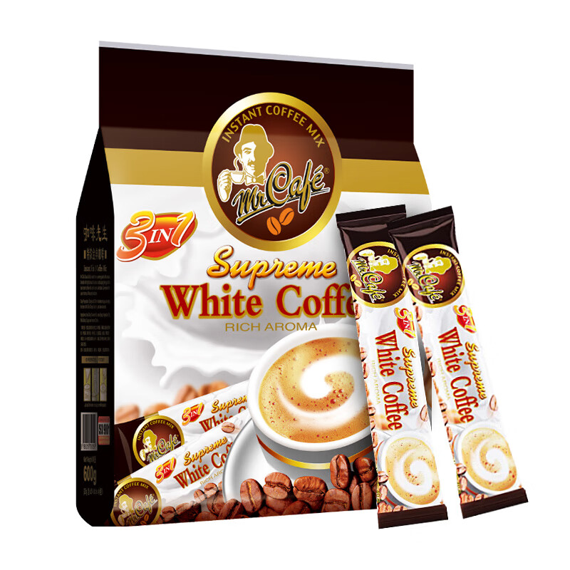 咖啡先生咖啡先生马来西亚美尊白咖啡袋装原味速溶咖啡粉即饮600g 美尊白咖啡*1袋