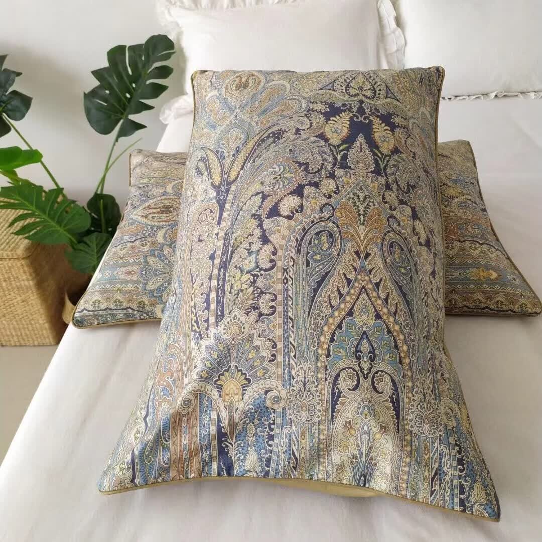 柳庭 家纺 全棉60支贡缎枕套 纯棉枕头套一对装 宫廷 48x74cm