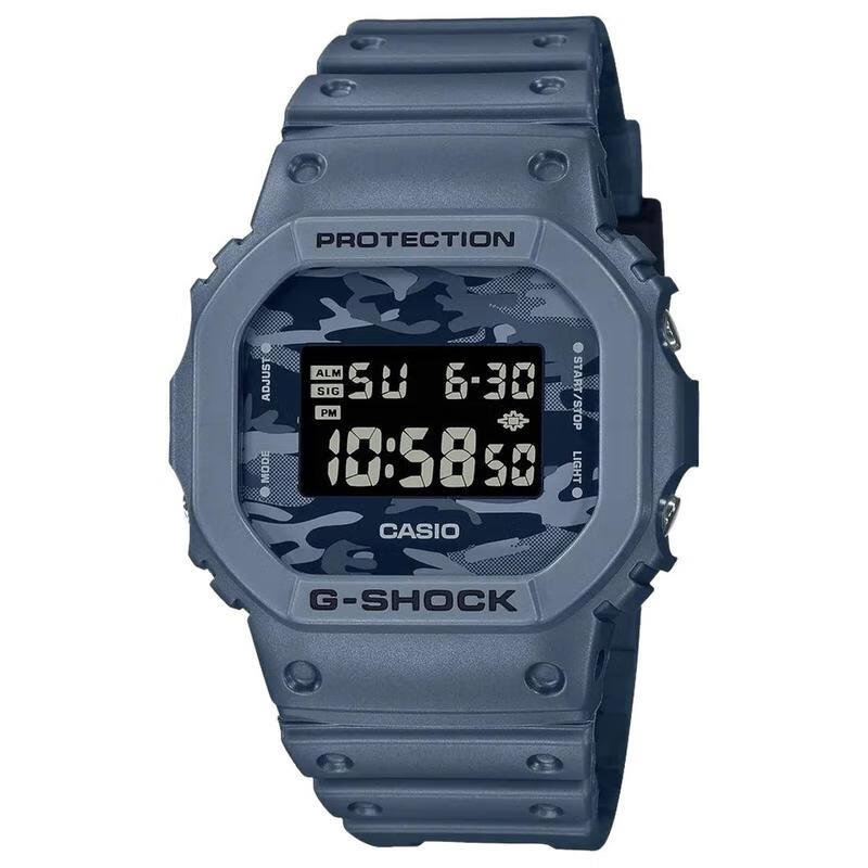 新款g-shock系列24新款经典复古小方块防水石英学生运动手表 bluegray