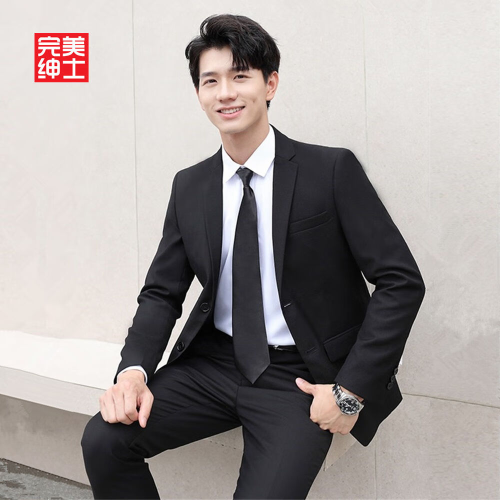 锦竞领证结婚证件照衣服情侣衬衫休闲西服套装男士韩版外套伴郎新郎商