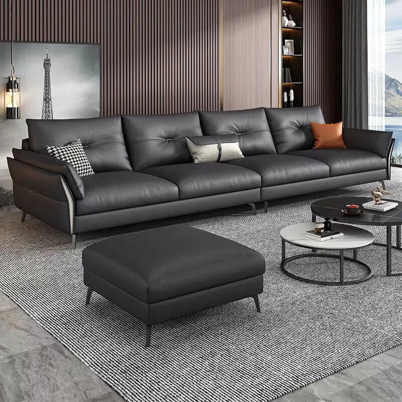 沙发客厅小户型现代极简科技布沙发家用l型贵妃 绿色【海绵款】 320cm