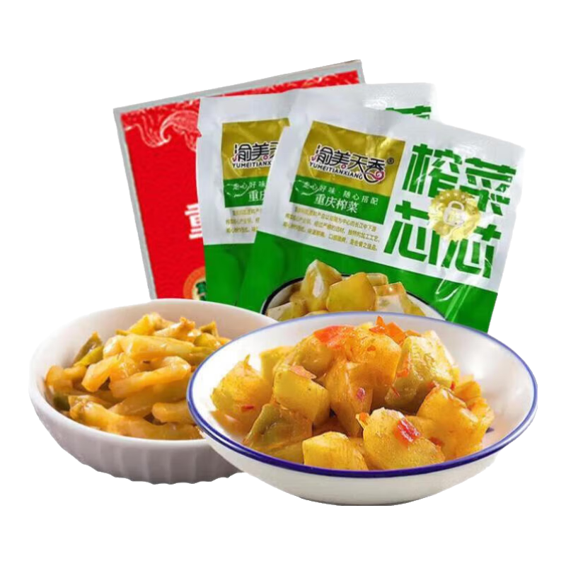 快大厨渝美天香重庆特色榨菜丝榨菜芯组合装美味下饭菜脆口菜 榨菜芯50g*2-榨菜丝50g
