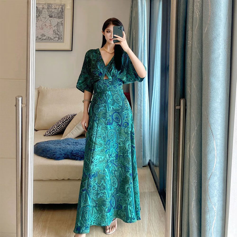 个子女装170-175套装长裙御姐风【当日发】高端轻奢高冷法式茶 孔雀绿