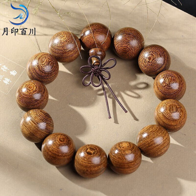 月印百川 【父亲节礼物】 老料金丝檀佛珠手串高密度檀香木珠手链约18mm