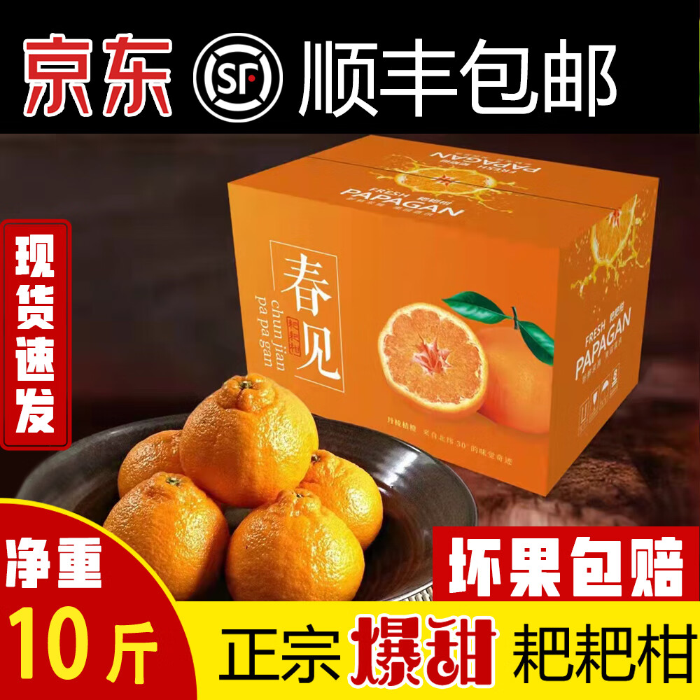 顺丰包邮正宗四川春见耙耙柑新鲜水果桔子丑橘丑桔柑橘子净重10斤 耙耙柑10斤特大果14-18个
