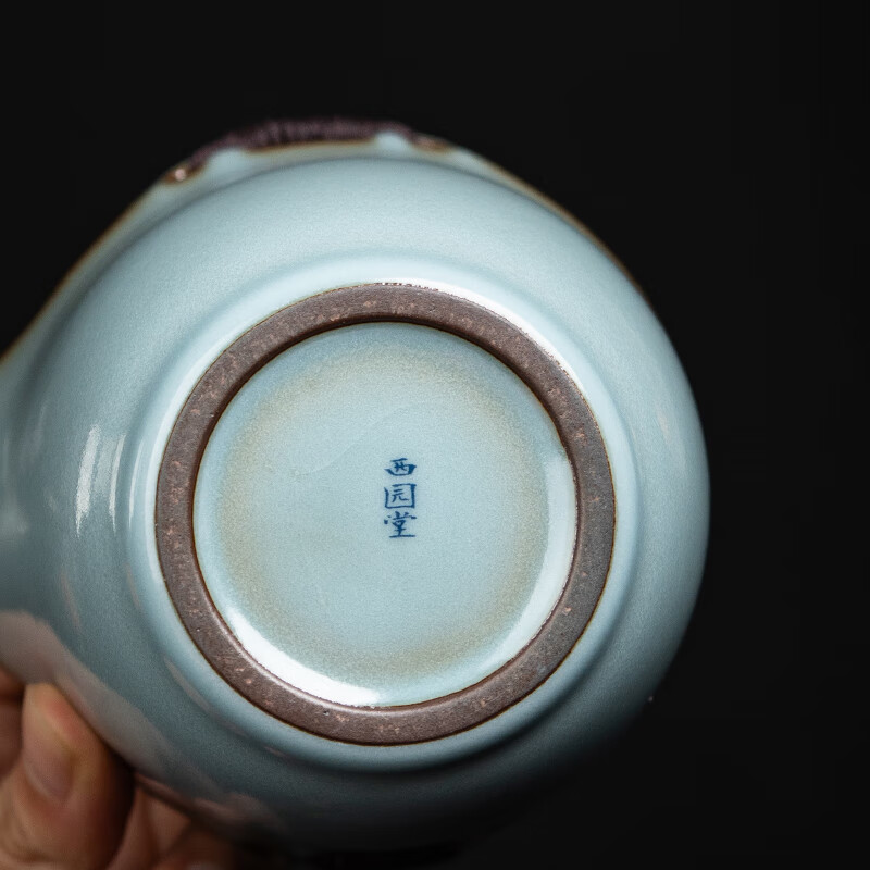 言洲西园堂 铁胎汝窑手抓壶防烫陶瓷茶壶单壶大容量功夫茶具泡茶壶 手抓壶（铁胎汝窑）