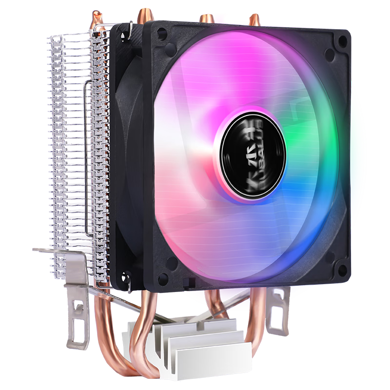 大水牛（BUBALUS）T3Pro CPU风冷散热器(2热管/支持Intel/AMD多平台/9cm炫彩风扇/电脑主机箱散热)