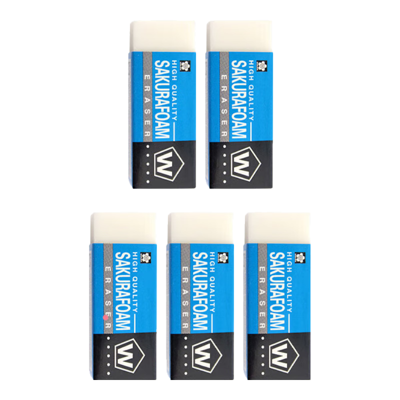 樱花（SAKURA）橡皮擦学生中高考试美术绘图 美术素描用橡皮经典小号5块