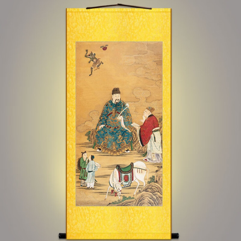 明清古画版文昌帝君图神/像画卷轴挂画魁星点斗朱衣星君人物画像 成品