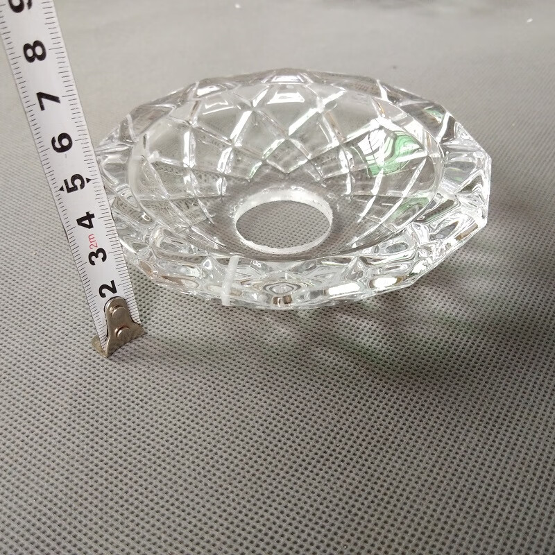 JPHZNB歐式水晶吊燈燈臂玻璃配件12530mm水晶燈彎管支撐臂花形加厚玻璃 125mm中孔30mm 邊4孔*1個(gè)