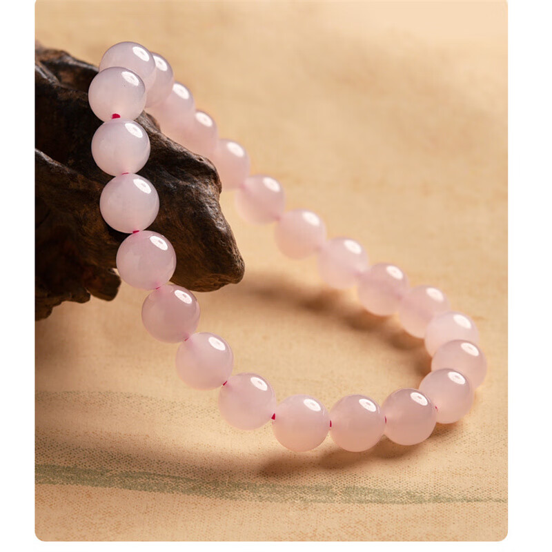 晶之雪藕粉和田玉手串女男青海料玉石串珠手镯珠子散珠玉串手链 珠经约8mm