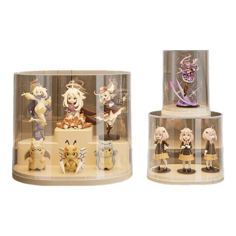 KAMAN盲盒收納展示架防塵樂高手辦盒全透明亞克力泡泡瑪特展示柜免安裝 大號(hào)【階梯款】1個(gè)