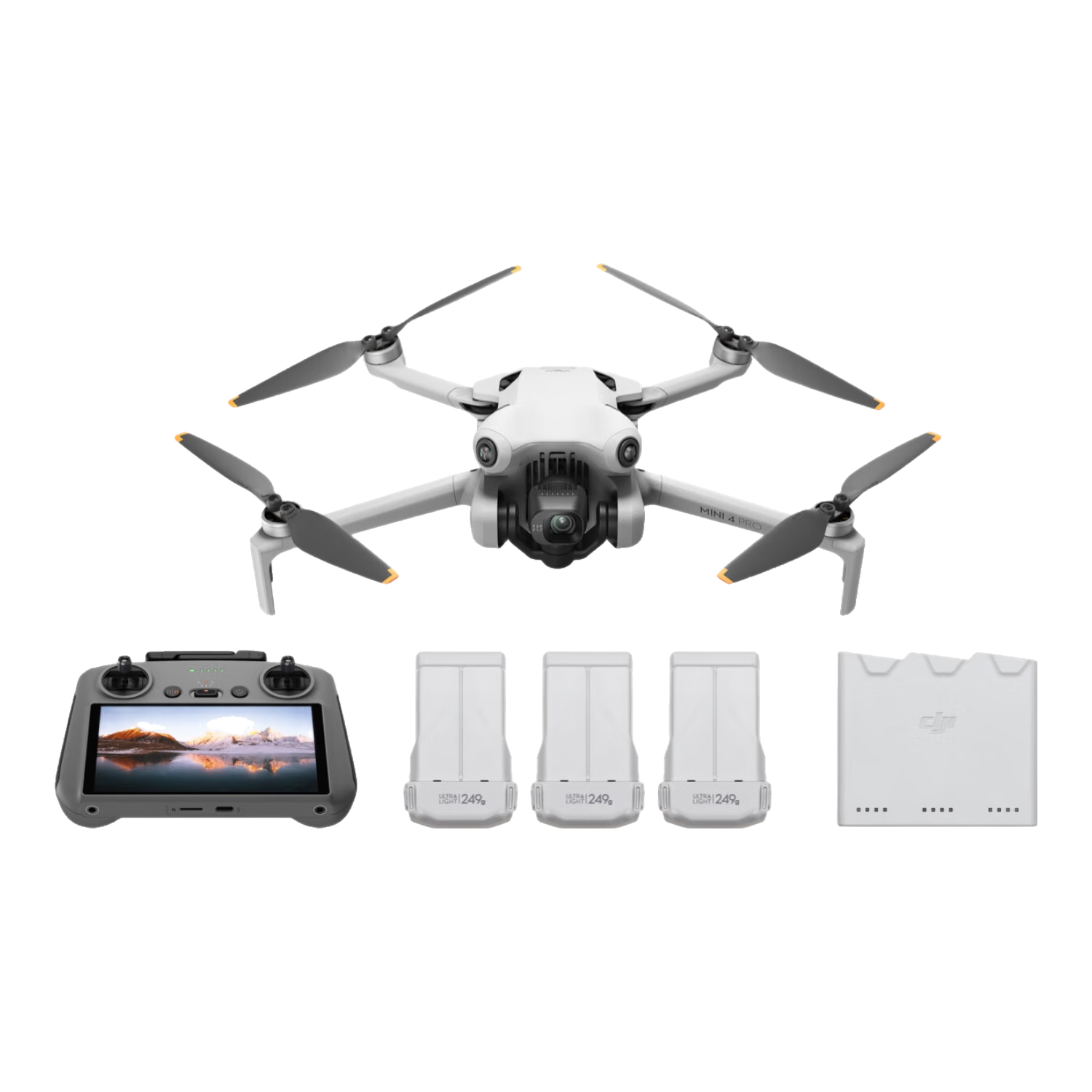 大疆 DJI Mini 4 Pro 畅飞套装（带屏遥控器版三电）全能迷你航拍机 入门级无人机专业航拍相机