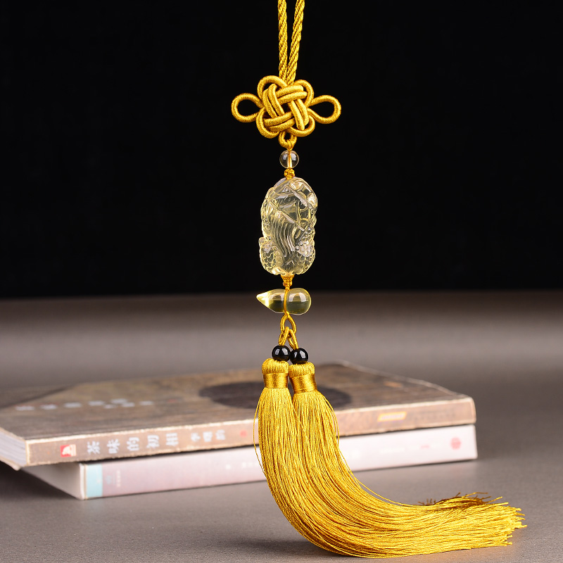 慈灵阁 黄水晶貔貅车挂汽车挂件饰品招财貔貅饰品葫芦福禄车内挂饰
