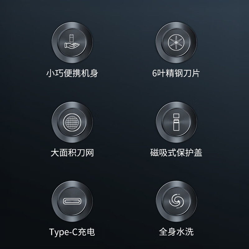 飞科(FLYCO)博锐剃须刀电动男士迷你便携式刮胡刀 干湿双剃多功能快充胡须刀小钢炮 生日礼物送男友