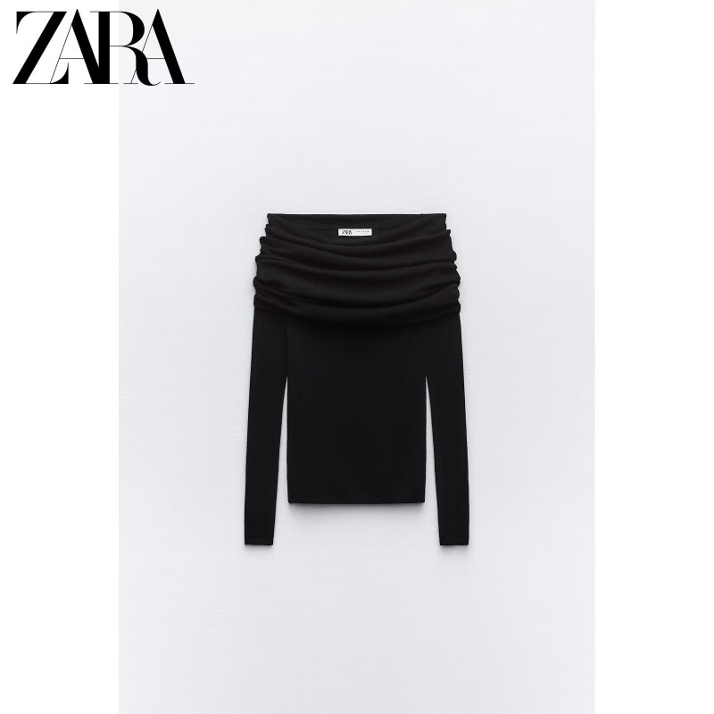 ZARA女装 黑色露肩针织上衣 3920144 800 黑色 S (165/84A)