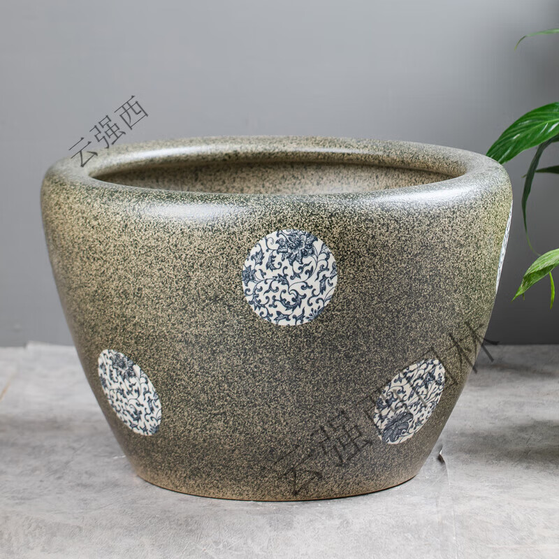 景德镇睡莲荷花箱缸花箱陶瓷特大号室外种树盆景大花箱庭院养鱼缸 卷