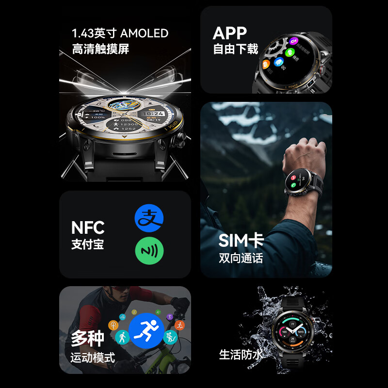 马克华菲（MARK FAIRWHALE）智能手表可插卡全网通2025新款十大排名微信抖音GPS定位心率监测成人男女学生通用电话手表 旗舰版【运行内存2G+存储内存32G】 侧置摄像头