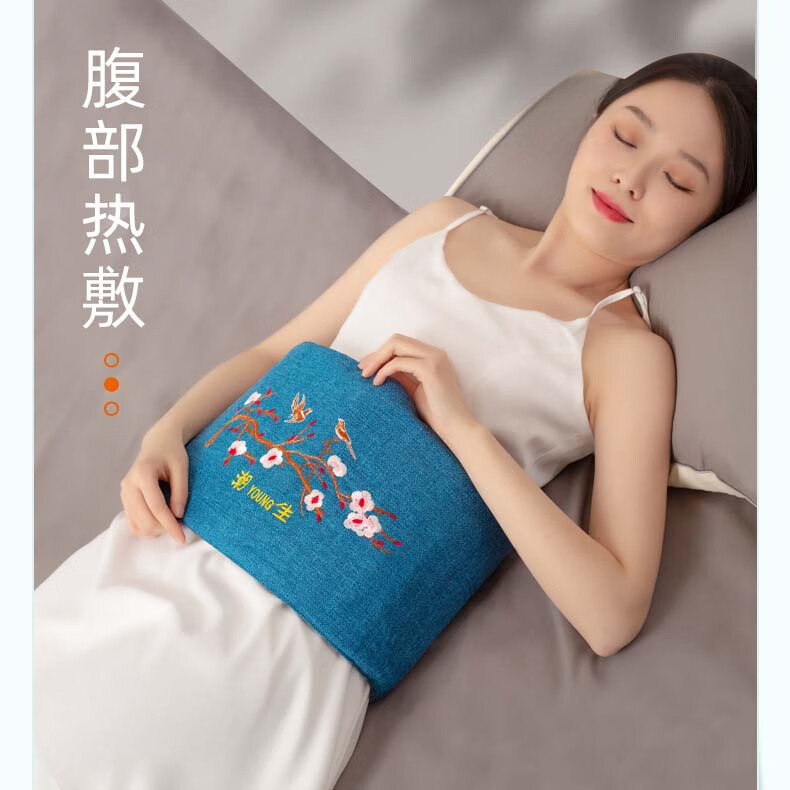 海盐热敷包粗盐袋电加热暖颈椎护膝护腰理疗带艾灸暖宫宝 绿色海盐热敷袋