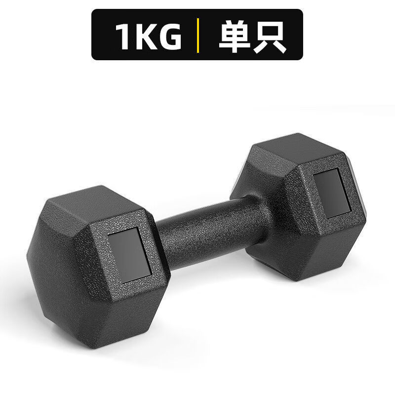 哑铃男士家用健身器材六角包胶练臂肌一对套装运动女2510kg学生 1KG单只体验装