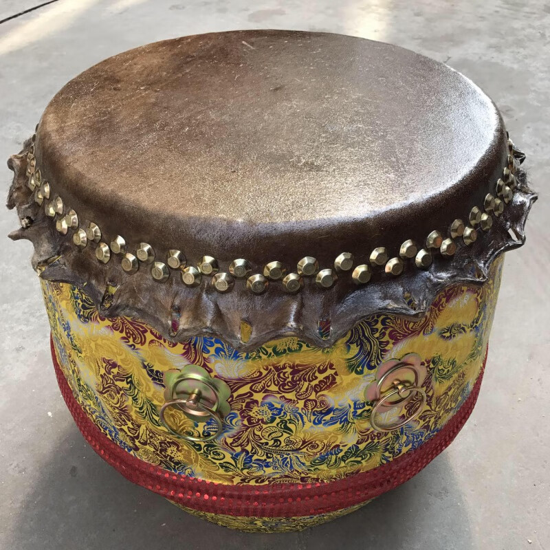 雅光佛山獅鼓18寸牛皮鼓舞獅鼓 龍舟鼓成人醒獅鼓 鑼鼓南獅鼓大鼓 10寸七彩布鼓身(33*40)配鼓棒