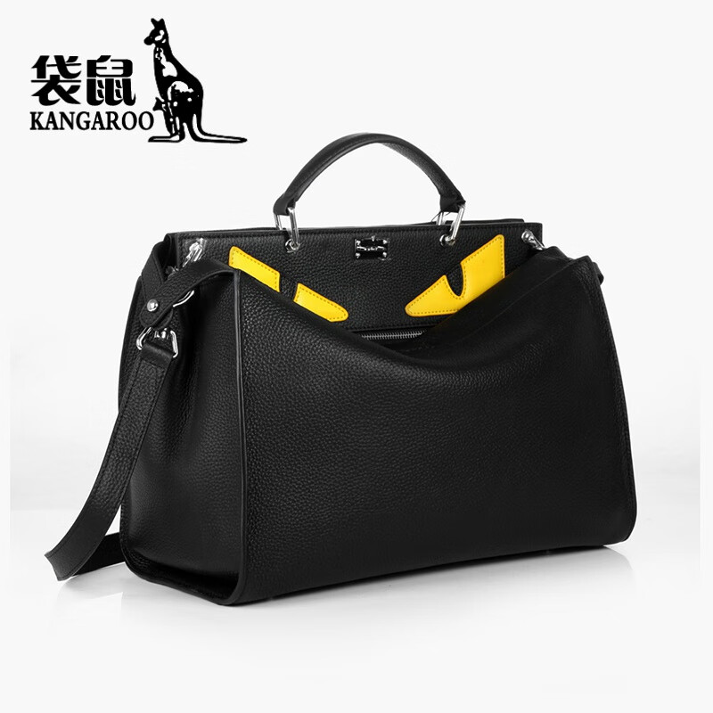 袋鼠(kangaroo)支持国货小怪兽包包真皮男.
