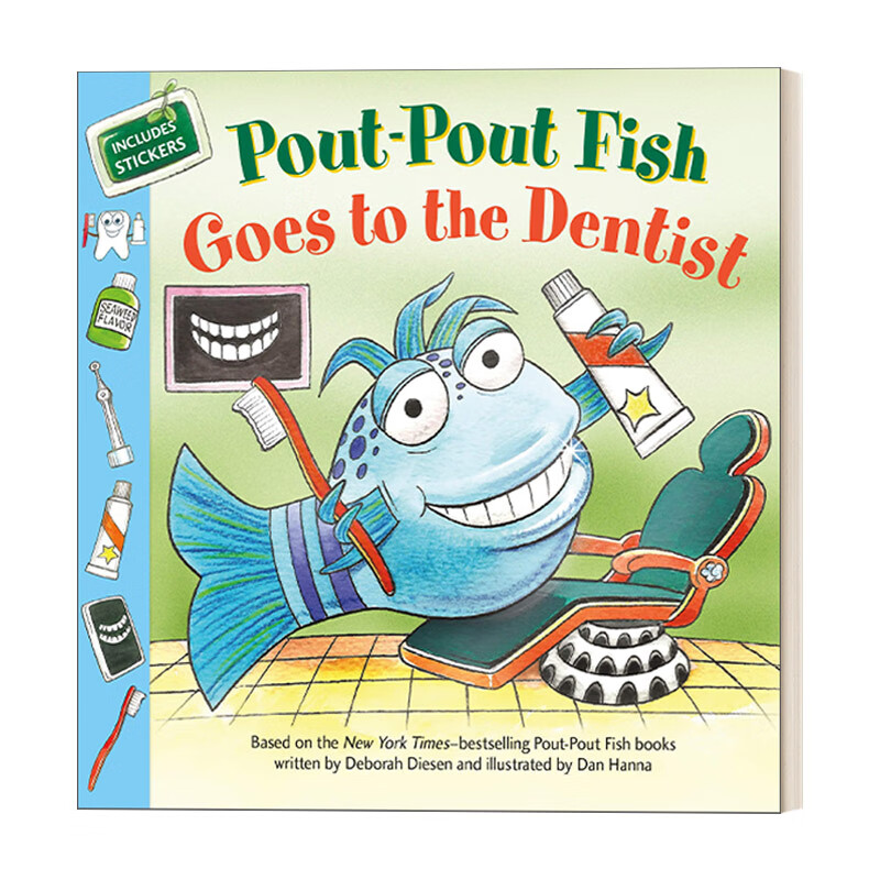 进口原版 pout-pout fish goes to the dentist 噘嘴鱼去看牙医 英文
