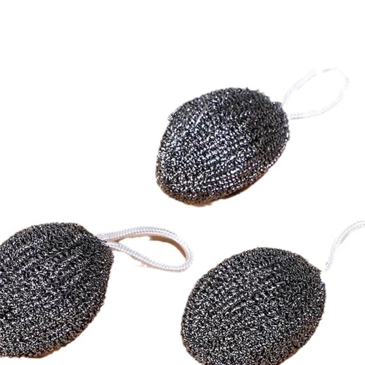 晨童自带挂绳钢丝球抹布不锈钢清洁球厨房刷锅洗碗家用不锈不掉丝 加密钢丝球带绳 3个