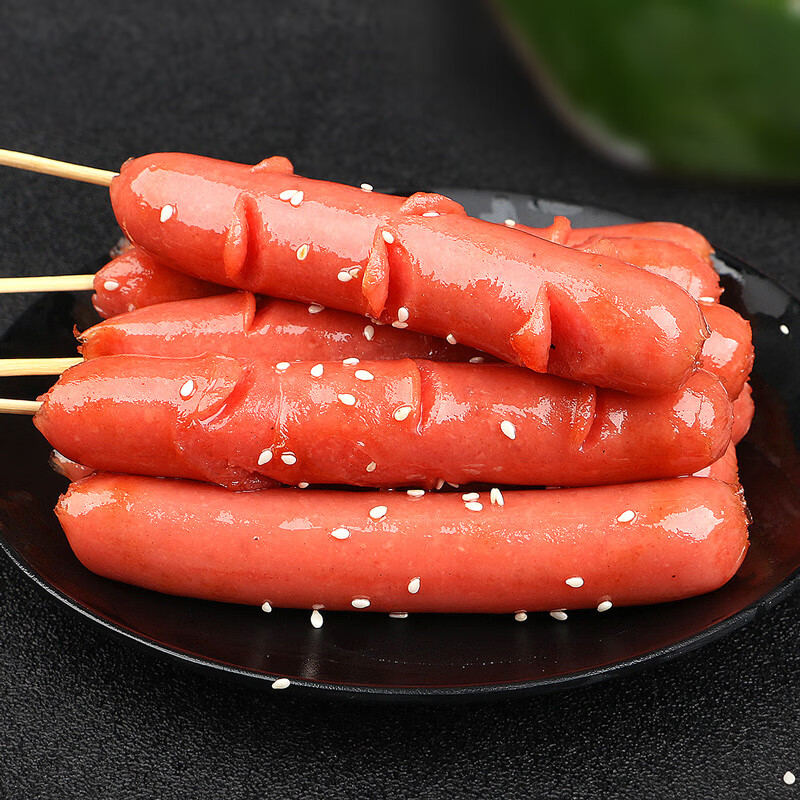 九岭夼热狗烤肠风味香肠纯肉火腿肠台式脆骨烧烤整箱批发手抓饼商用
