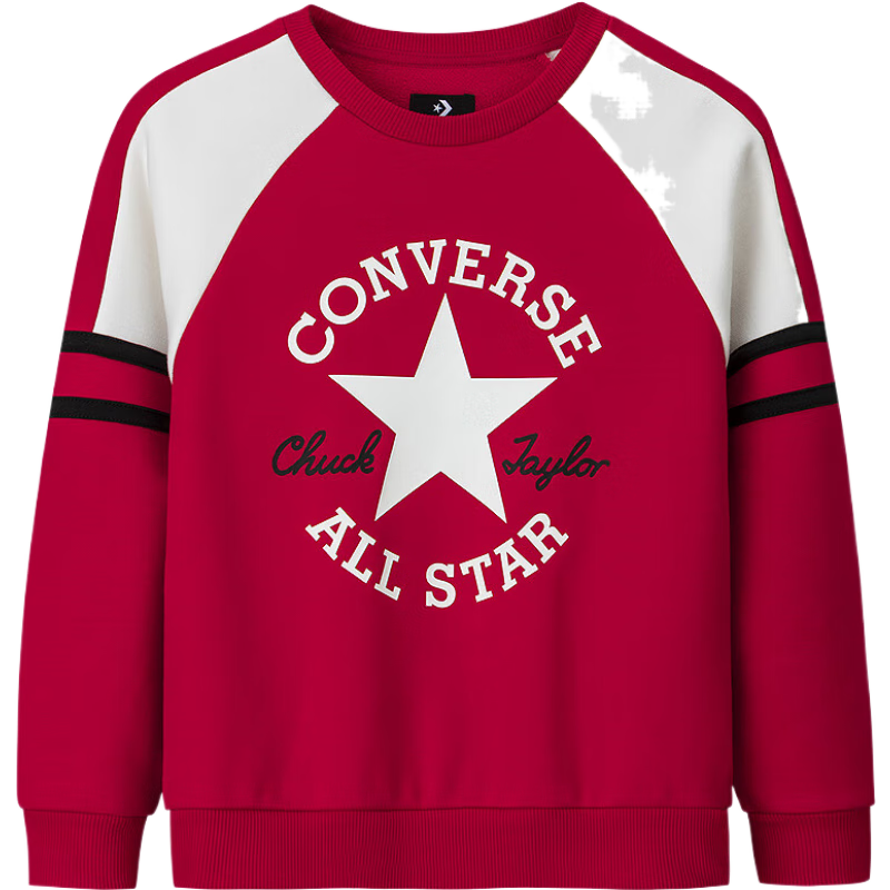 Converse匡威男童套装中大童卫衣裤子两件套儿童加绒运动套装 匡威红 120 /60 【建议身高110-116cm】