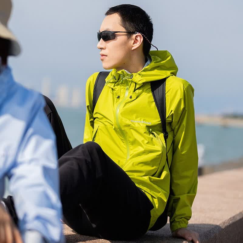 mont·bell 雨行者冲锋衣男款户外轻便防风防水保暖单层硬壳上衣 1128661 FRGN鲜绿色 XL