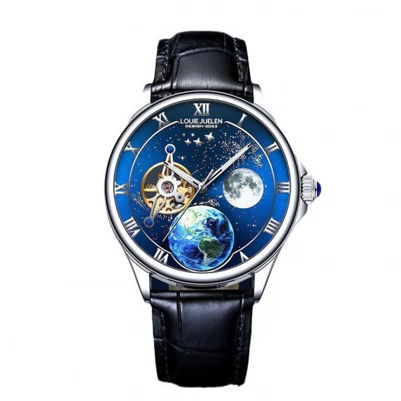 路易爵伦(louie juelen)宙斯系列潮流创意男士机械表防水夜光星空男款