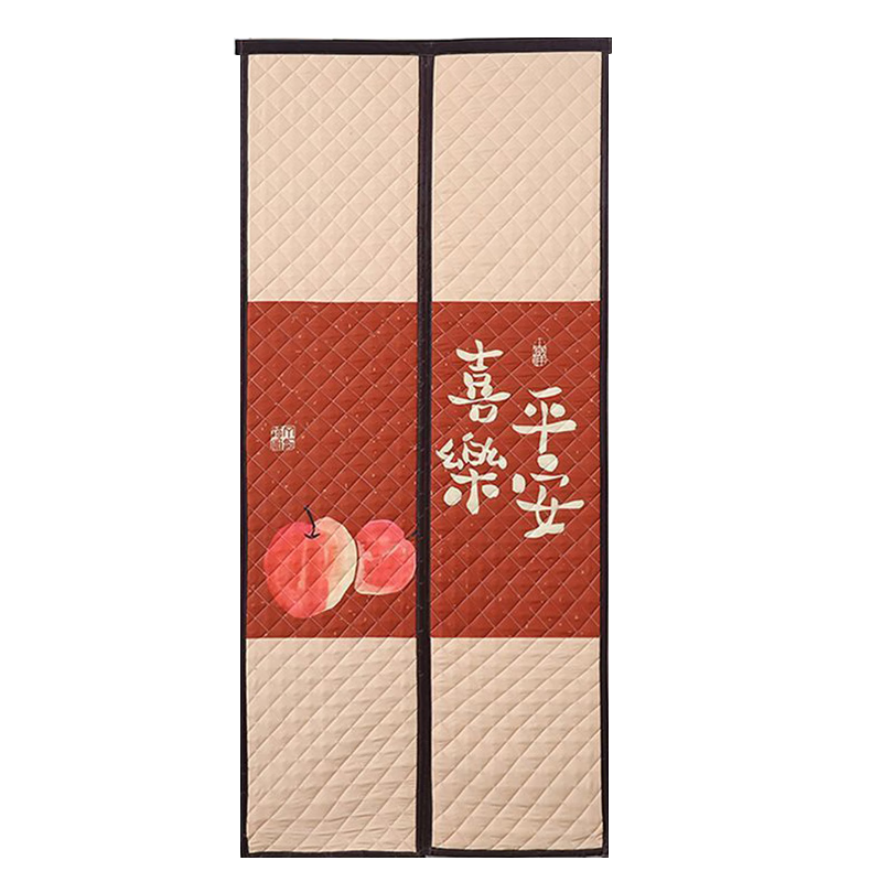 左岸春天門簾子冬季遮擋隔斷簾屏風家用臥室棉門簾保暖簾廚房擋風磁吸門簾 平安勝意 120*210cm