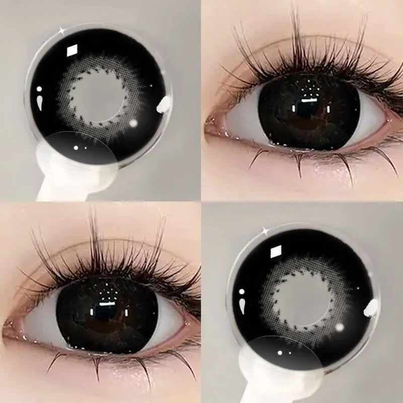 OVOLOOK大美目黑色美瞳日常半年抛女三明治大小直径度数隐形眼镜官方正品 big大黑14.5mm【软甜纯欲】/礼盒装 0度