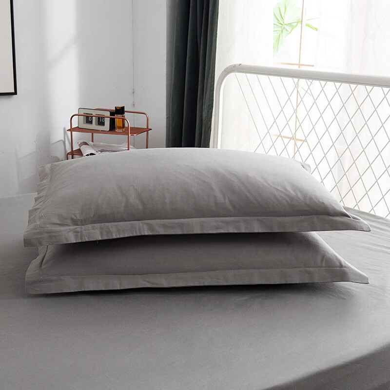 门口外卖架子 宾馆酒店专用枕套大尺寸50x80一对装大号枕头套60x9 灰