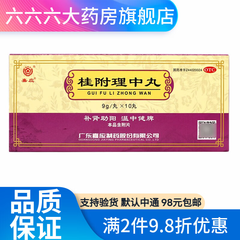 嘉应 桂附理中丸 9g*10丸