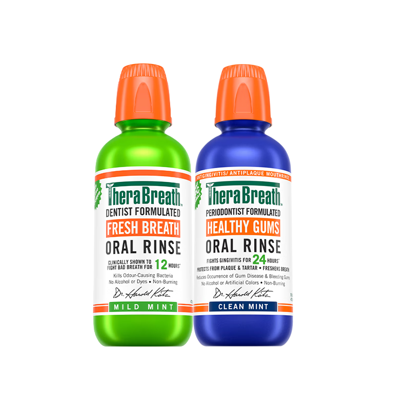 TheraBreath凱斯博士漱口水 溫和清新473ml+牙周護理473ml