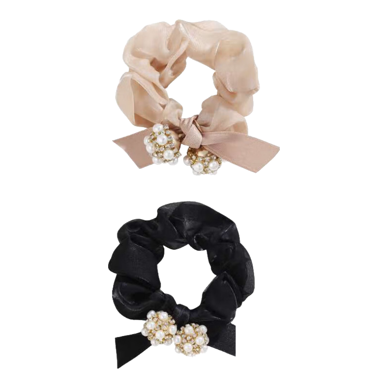 奇美拉（CHIMERA）2件花朵發(fā)圈丸子頭頭繩馬尾腸圈發(fā)飾高檔頭飾皮筋女生日禮物