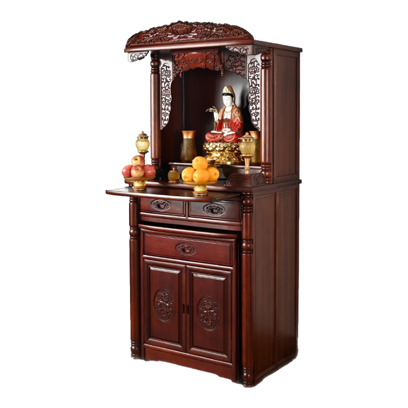 吉旺來佛龕立柜家用簡約大氣實木佛像神臺供桌新居喬遷公司升遷開業(yè)財神供柜觀音香案供神明仙家貢桌 紅色（不同規(guī)格對應(yīng)的樣式以詳情為主） 108規(guī)格【長108*深60*高209】