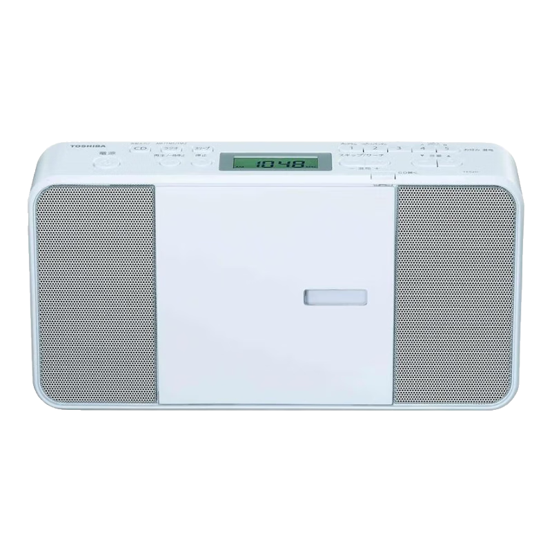 東芝（TOSHIBA）【日本直郵】東芝FM/AM CD收音機(jī) 小巧便攜收音機(jī)家用【插電需變壓器】 TY-C251-W白色【6節(jié)5號(hào)電池插電需變壓器】