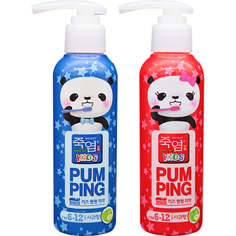 竹鹽6-12歲兒童按壓式牙膏160g*2 LG韓國(guó)進(jìn)口 呵護(hù)口腔 含氟防蛀套裝