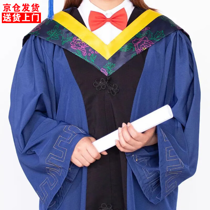 奧義馳碩士服大學(xué)生男女畢業(yè)禮服可定制logo學(xué)位文科學(xué)院學(xué)士畢業(yè)禮服 碩士服/黃色工科/塑料帽 L【建議135-180斤]