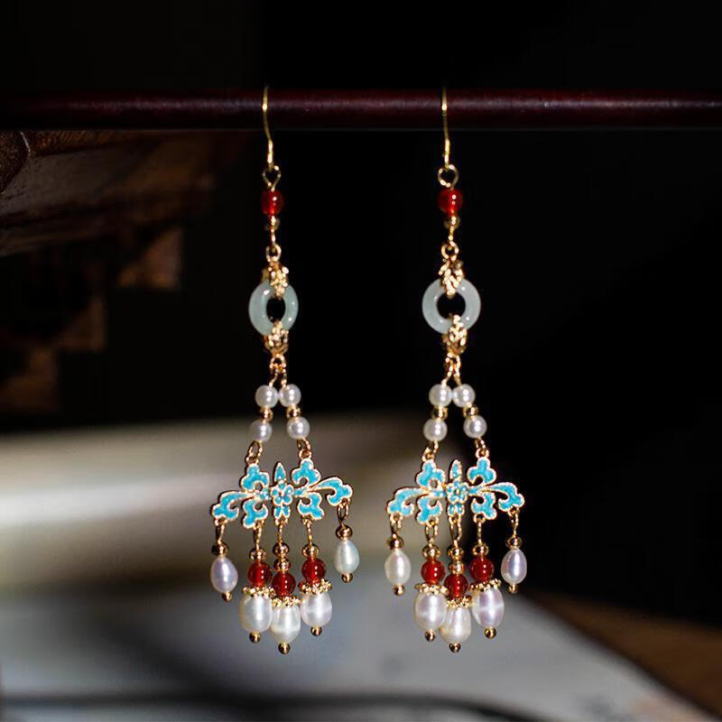 兰怜古风汉服耳环新娘结婚秀禾耳饰明制古代新中式唐风配饰无耳洞耳夹