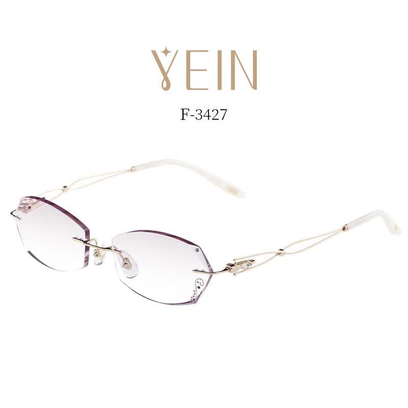 魅影魅影眼镜yein life like f3427钻石切边近视镜超轻钛架气质女士款